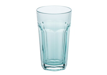 Isolated aquamarine faceted drinking glass or water glass in studio lighting on seamless