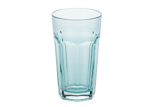 Isolated aquamarine faceted drinking glass or water glass in studio lighting on seamless - Powered by Adobe