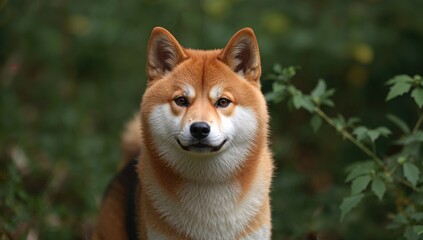 The alert Shiba Inu waits attentively, showcasing focus and readiness