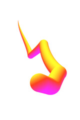 Creative abstract fluid figure with transparent background for design use