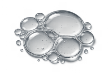 Group of many small and large transparent bubbles with reflection and refraction effects forming texture. Ready to use design asset