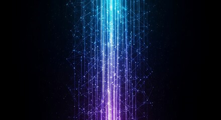 Abstract digital stream with blue and purple light, representing data flow and connectivity in a modern technological context