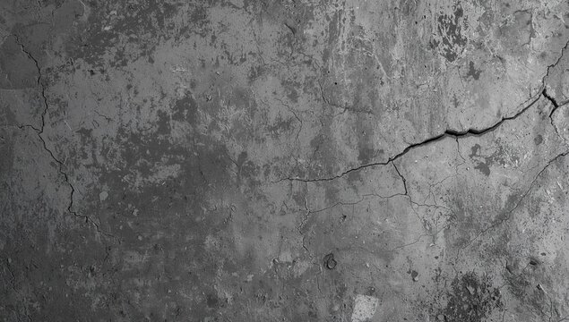 Gray concrete wall texture displaying cracks, suitable for editorial header background