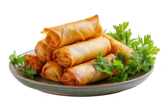 Spring rolls served