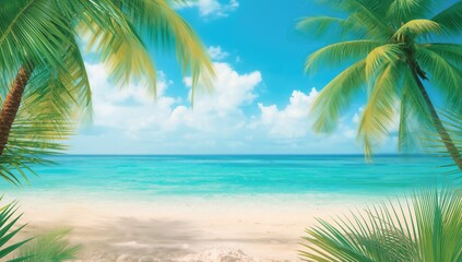 Tropical backdrop suitable for business cards, banners or invitations, functional use for design layouts