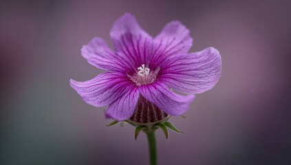 Naklejka premium Close-Up of Saint Paulia Flower, showcasing intricate petal textures, World Environment Day