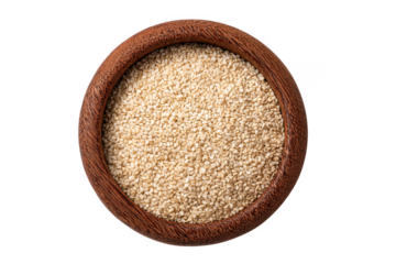 Sesame seed in wooden bowl