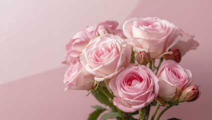 Rose floral backdrop, soft pink hues, ideal for editorial header background