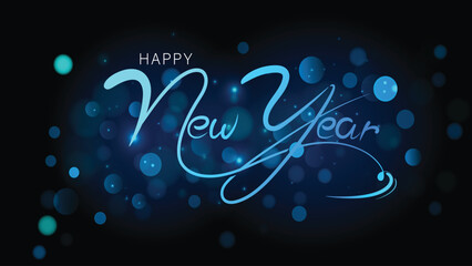 Happy New Year Vector Banner , Festive Modern Celebration Design