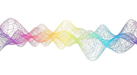 Abstract colorful wave, representing sound, energy, or data flow with a vibrant and dynamic visual representation
