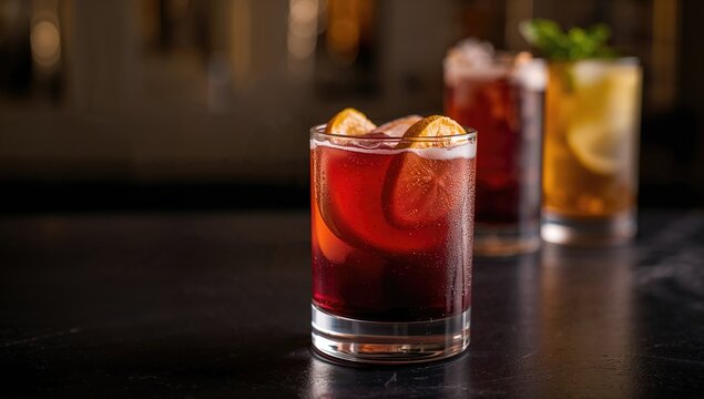 Sangria featuring red wine with apple and orange slices in a glass, a fiber-dense choice - Powered by Adobe