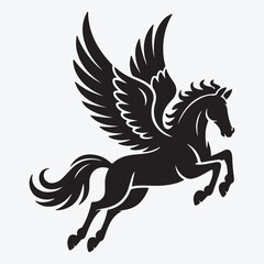 Silhouette of a Winged Horse