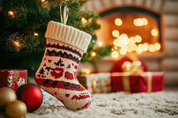 christmas stocking and gifts