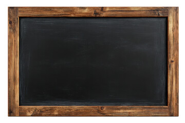 Empty blackboard with wooden frame isolated