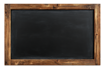 Empty blackboard with wooden frame isolated