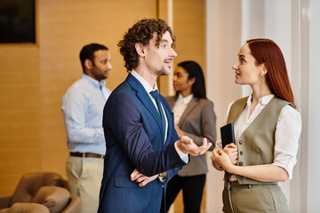Engaging discussions in a modern office setting inspire innovation and collaboration