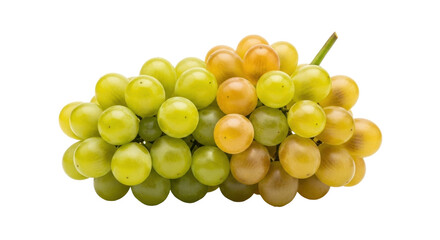 Isolated cluster of green grapes, a bunch of sweet, fresh organic fruits, vitis vinifera