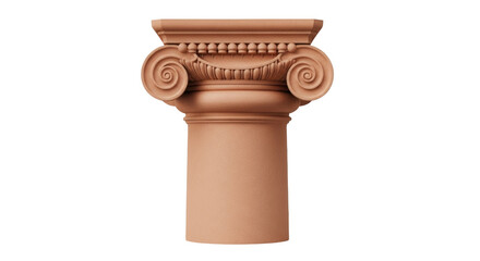 Fototapeta premium Isolated Corinthian column capital architectural element for building decoration on a plain background