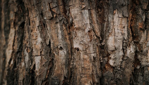 Close-up of tree bark texture, suitable for background use in design - Powered by Adobe