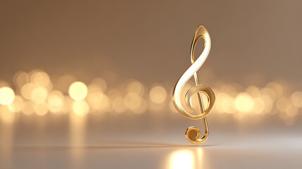 Golden musical notes against a blurred halo background