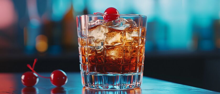 Elegant Manhattan Cocktail with Bourbon