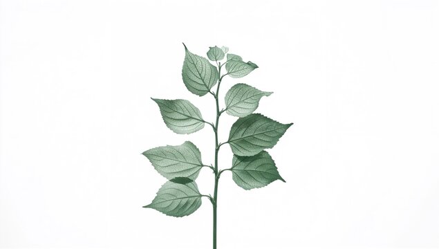 Polyscias Scutellaria plant isolated on white backdrop, suitable for botanical studies