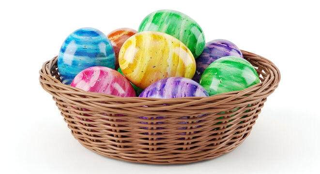 easter eggs in basket