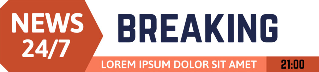 Breaking news graphic template for broadcast media