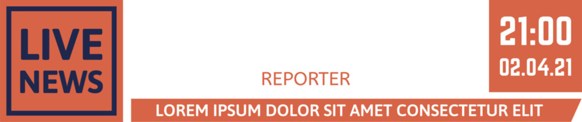 Live news broadcast lower third graphic overlay