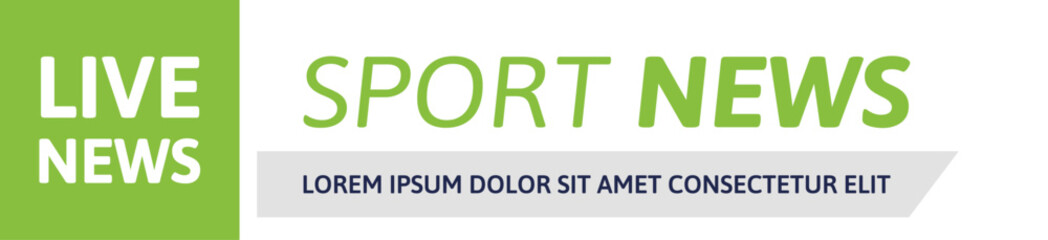 Live sport news broadcast graphic template banner