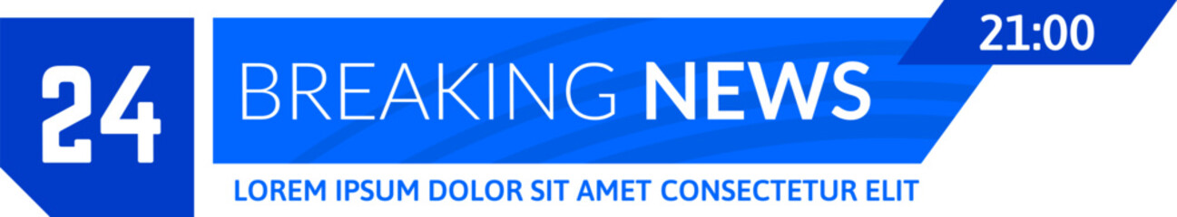 Breaking news lower third graphic template for television broadcast
