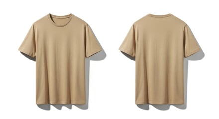 Illustration of beige tshirt mockup for your design