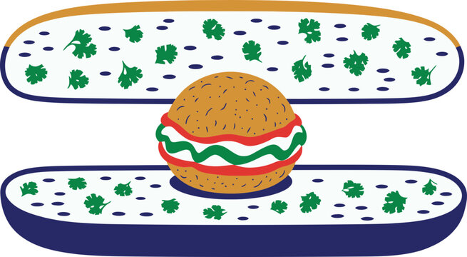 Delicious burger icon for food blogs, menus, and restaurant branding
