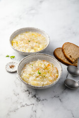 Thick vegetable soup with rice