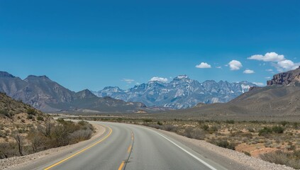 Naklejka premium Road and mountain landscape in Arizona, seasonal change