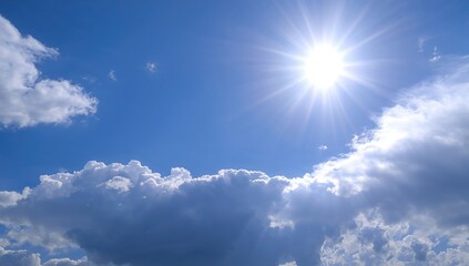 Radiant cross amidst clouds in a blue sky, symbolizing faith and hope, Ascension Day