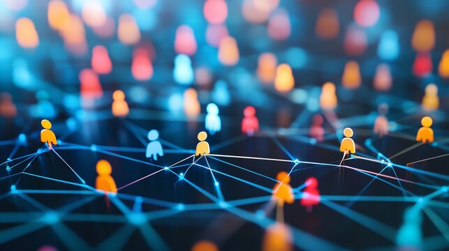 Abstract global network connecting people with digital technology and communication