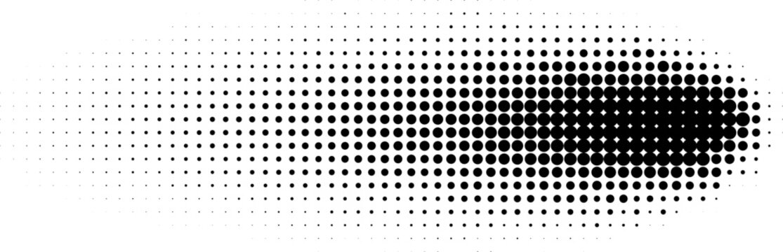 Halftone black dot gradient fading abstract pattern