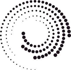 Dots creating dynamic swirling spiral pattern design