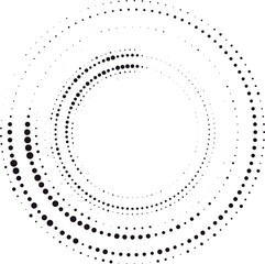 Radial black dots creating dynamic spiral design