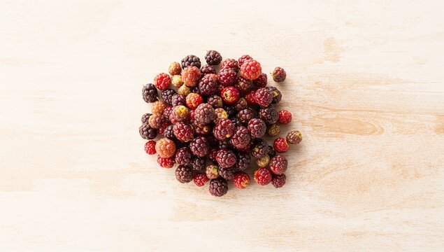 Wooden backdrop featuring a dry barberry pile, suitable for culinary displays