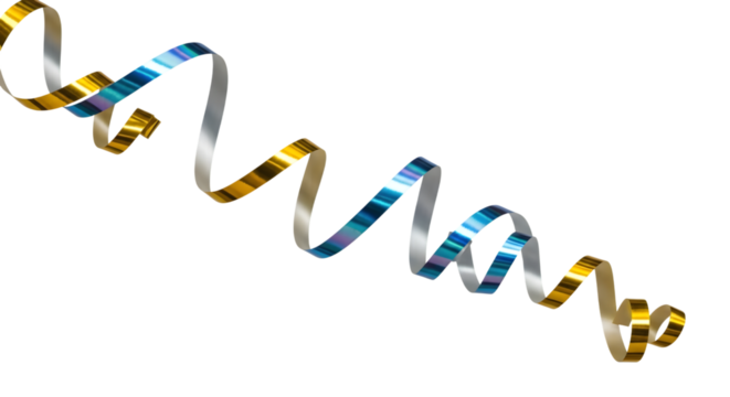 Shiny gold and blue ribbon new year