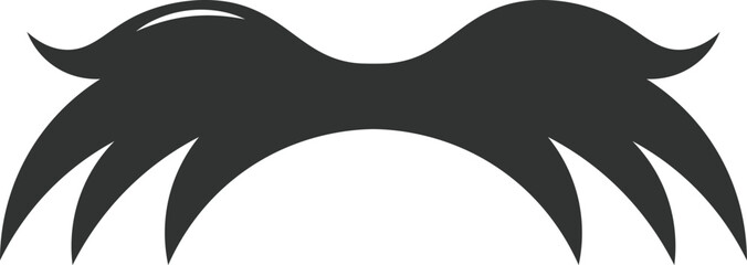 Black mustache vector symbol representing male facial hair