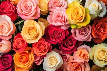 Flowers. Colorful roses background
