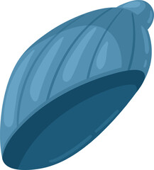 Blue knitted beanie hat for winter wearing