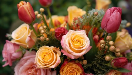 Fototapeta premium Closeup of vibrant summer flowers, showcasing seasonal beauty, Earth Day