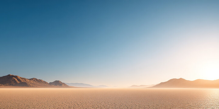 Ice surface and illuminated lines in outdoor space against the backdrop of snow-capped mountains