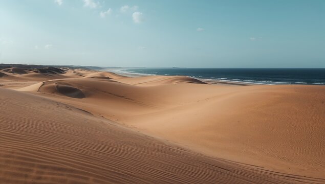 Sand dunes by the sea, a natural barrier against coastal erosion