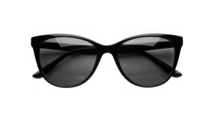 Black cat eye sunglasses, modern accessory for eye protection isolated on transparent background