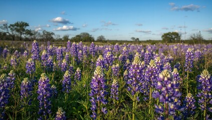 Naklejka premium Texas bluebonnets in full bloom, seasonal change